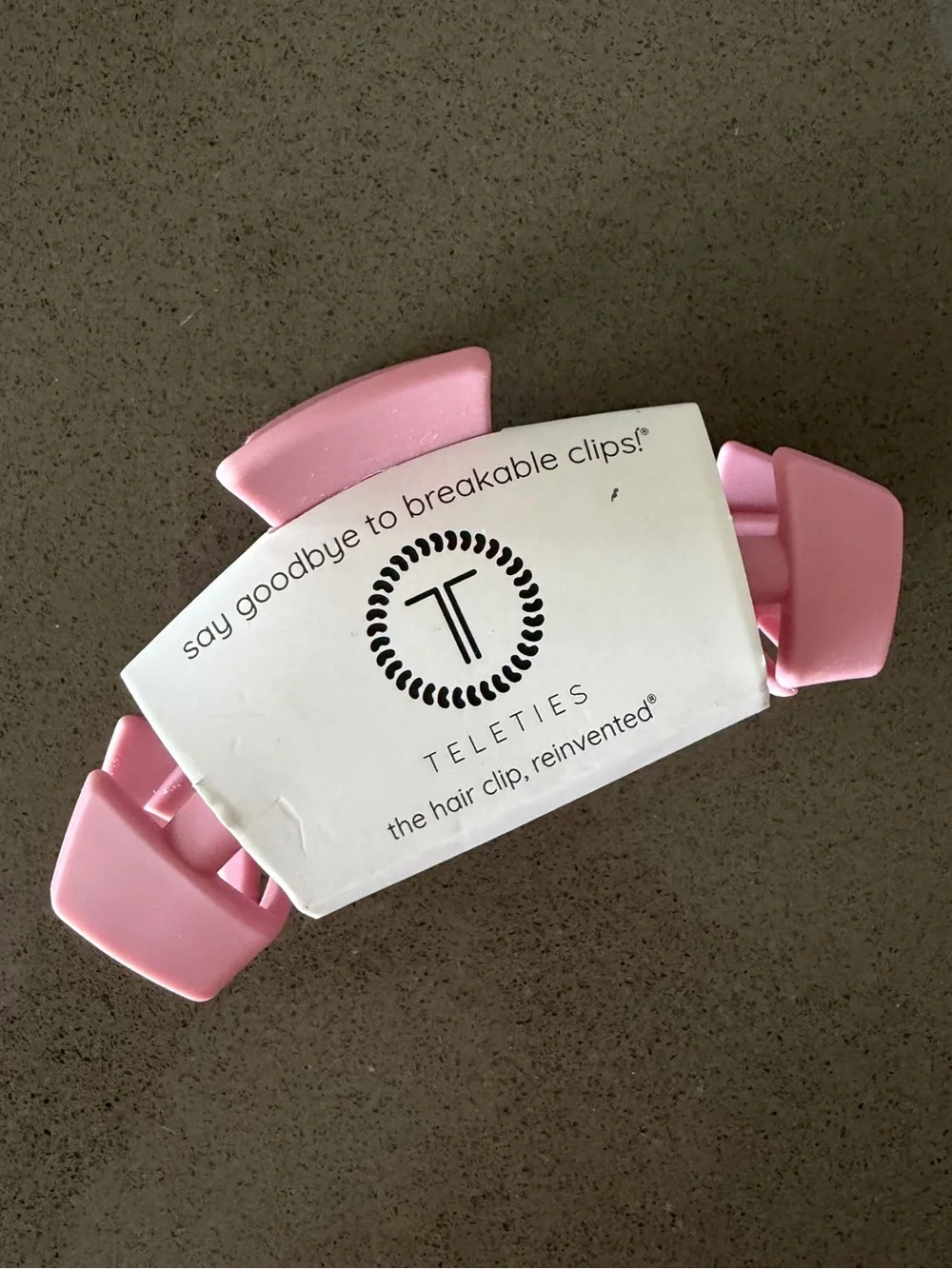 TELETIES Large Pink Claw Clip Matte Pink Aesthetic Hair Clip Strong Hold Chic
